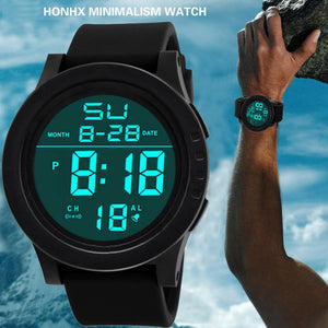 2017 Hot HONHX Men's Led Digital Watch Sports Wristwatches For Men Date Touch Screen Silicone Wrist Watch horloges mannen #502