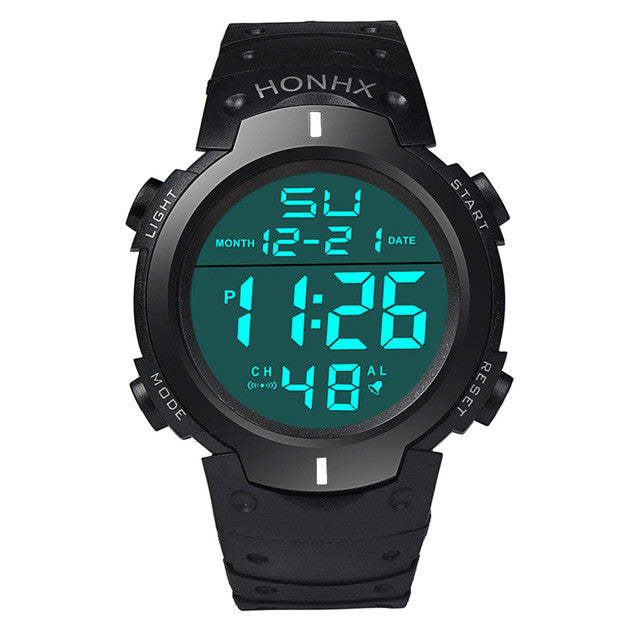 Fashion New Brand HONHX Water Resistant Watch Men's Boy LCD Digital Stopwatch Date Rubber Sport Wrist Watch