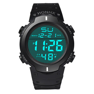 Fashion New Brand HONHX Water Resistant Watch Men's Boy LCD Digital Stopwatch Date Rubber Sport Wrist Watch