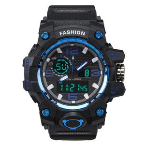 Men sport watches HONHX dual display watch LED digital watch Silicone quartz watch 30M waterproof wristwatches For Men #516