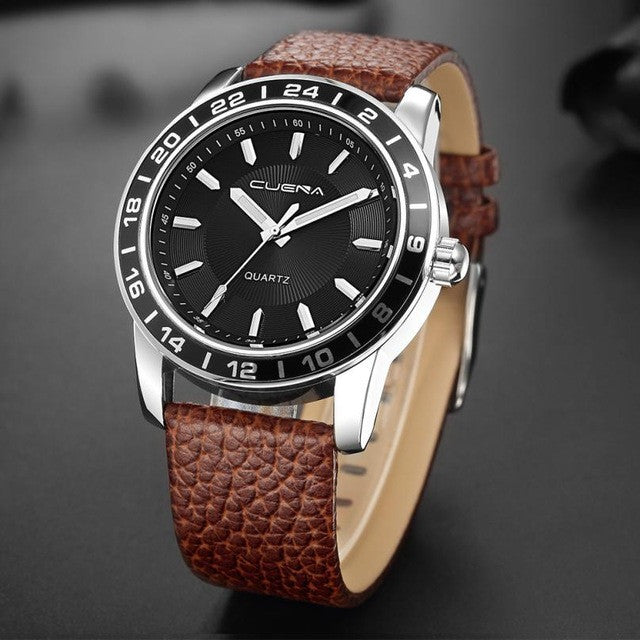 CUENA 2017 Luxury Brand Business Watch Men Quartz Clock Leather Strap Clock Man Relogios Masculino relojes hombre 2017 #XJ10