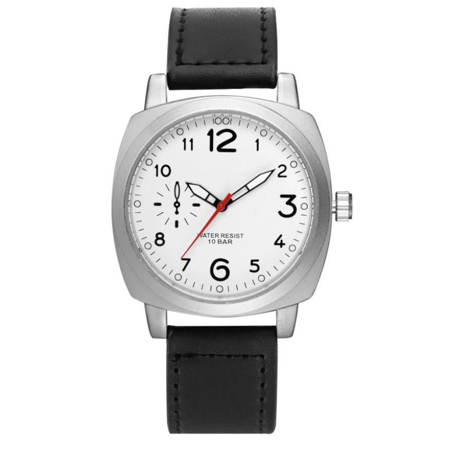 GAIETY Brand Men Business Style Watch Men Fashion Faux Leather Analog Quartz Wrist Watch For Men Watches relogio masculino #704