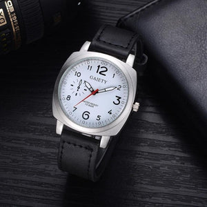 GAIETY Brand Men Business Style Watch Men Fashion Faux Leather Analog Quartz Wrist Watch For Men Watches relogio masculino #704