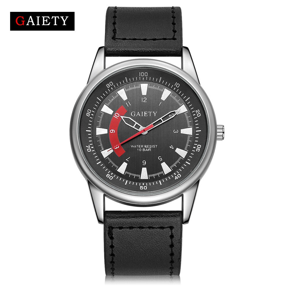 GAIETY Retro Design Luxury Men's Watch Stainless steel Leather Analog Quartz Watches