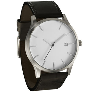 Fashion Luxury Brand Popular Simple Style Low-key Minimalist Connotation Leather Men's Quartz Wristwatch black white