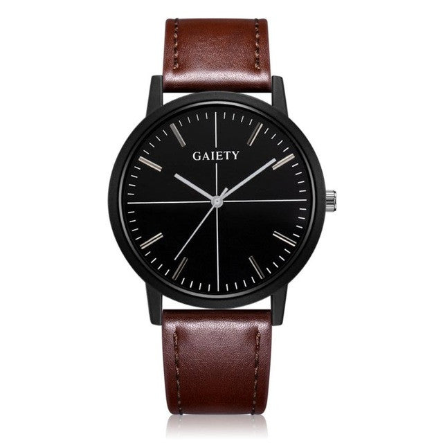 GAIETY 2017 Simple Men Watches Men Faux Leather Band Quartz Wrist Wristwatch Male Clock Relogio Masculino orologio uomo #815