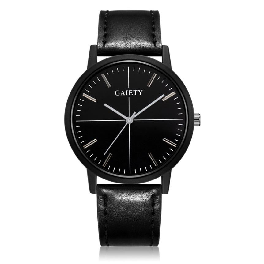 GAIETY 2017 Simple Men Watches Men Faux Leather Band Quartz Wrist Wristwatch Male Clock Relogio Masculino orologio uomo #815