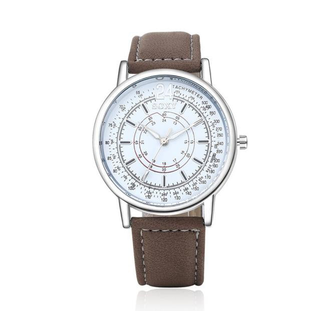 Leather Band Analog Quartz Fashion Military Wrist Watch