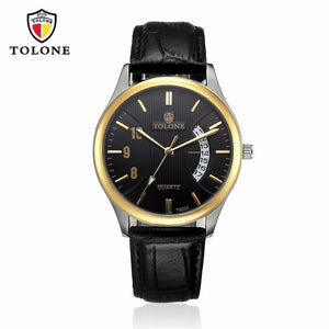  Hot Luxury Men's Date Watch Relógio de couro de aço inoxidável analógico de quartzo militar