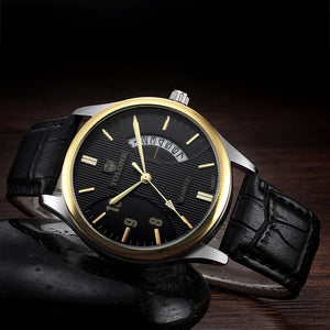  Hot Luxury Men's Date Watch Relógio de couro de aço inoxidável analógico de quartzo militar