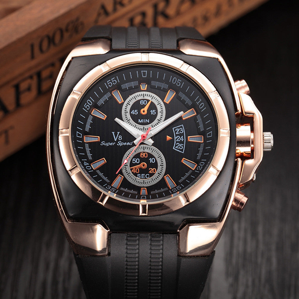 1PCS Fashion Men's Thin Silica Gel Students Sports Quartz Watch