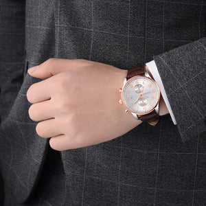 Men Luxury Stainless Steel Quartz Military Sport Leather Band Dial Wrist Watch