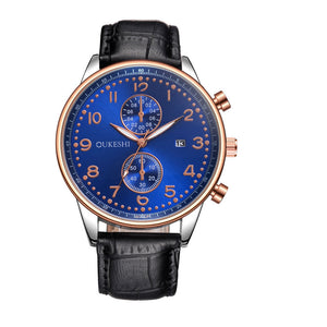 Men Luxury Stainless Steel Quartz Military Sport Leather Band Dial Wrist Watch