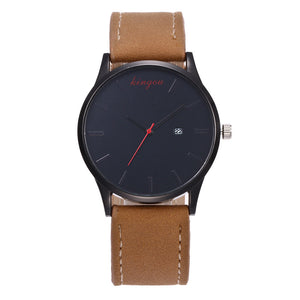 New Retro Date Clock Watch Quartz Leather Analog Wrist Watch A