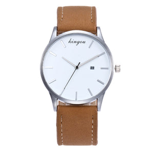 New Retro Date Clock Watch Quartz Leather Analog Wrist Watch A