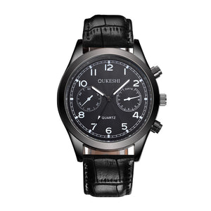 Men Luxury Stainless Steel Quartz Military Sport Leather Band Dial Wrist Watch