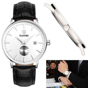 Tiannbu Handcrafted Ultrathin Date Small Second Plate Waterproof Wrist Watch