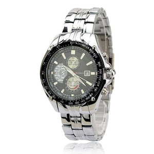 New Luxury Sport Stainless Steel Date Quartz Analog Mens Wrist Watch Black