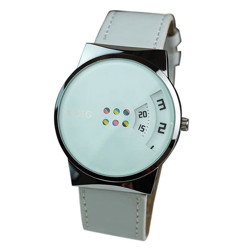 Creative Colorful Carousel Scale Pu Leather Belt Ladies Watches