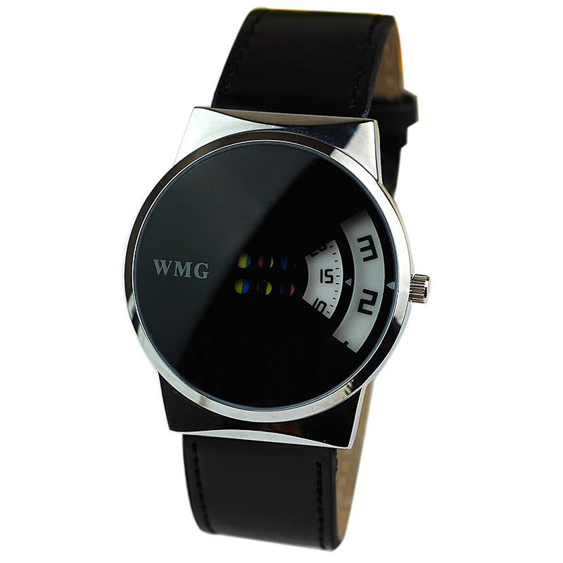 Creative Colorful Carousel Scale Pu Leather Belt Ladies Watches