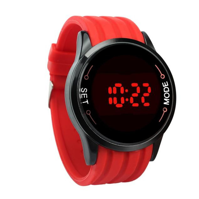 Waterproof Mens Watch LED Touch Screen Date Silicone Wrist Black Watch