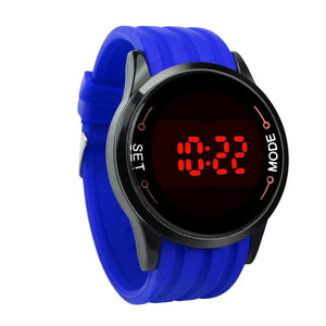 Waterproof Mens Watch LED Touch Screen Date Silicone Wrist Black Watch