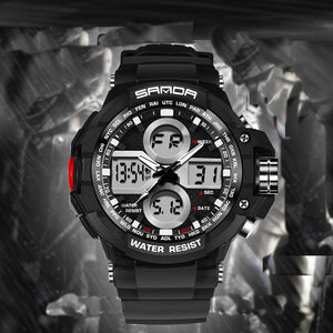 7 Color Backlights Sport Watch Men Chronograph Military Watch Waterproof Clock