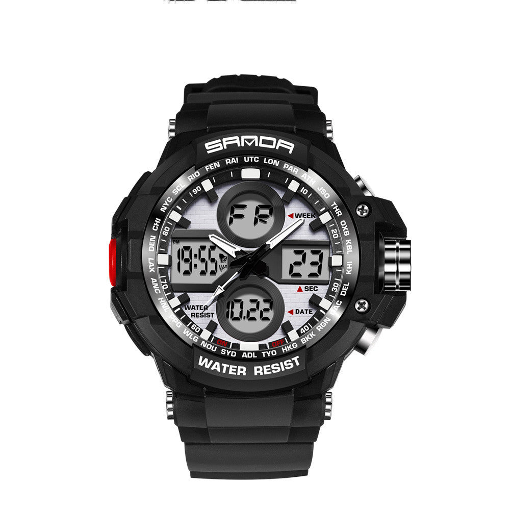 7 Color Backlights Sport Watch Men Chronograph Military Watch Waterproof Clock