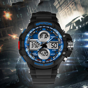 7 Color Backlights Sport Watch Men Chronograph Military Watch Waterproof Clock