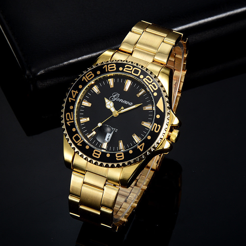 GONEWA Men Fashion Military Stainless Steel Date Sport Quartz Analog Wrist Watch