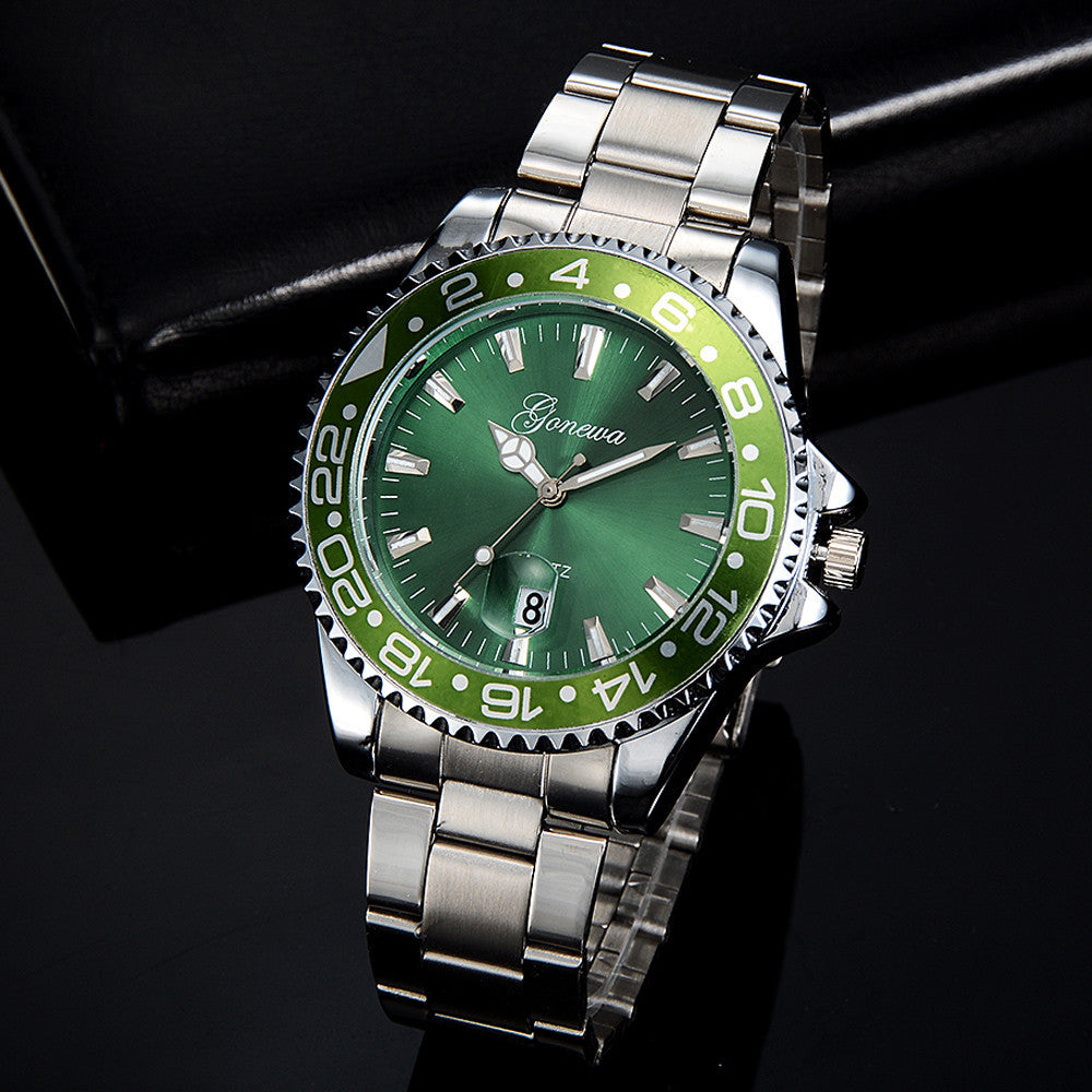 GONEWA Men Fashion Military Stainless Steel Date Sport Quartz Analog Wrist Watch