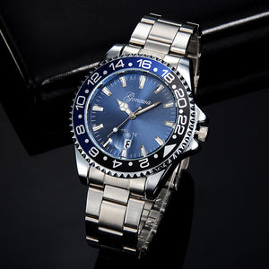 GONEWA Men Fashion Military Stainless Steel Date Sport Quartz Analog Wrist Watch