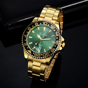 GONEWA Men Fashion Military Stainless Steel Date Sport Quartz Analog Wrist Watch