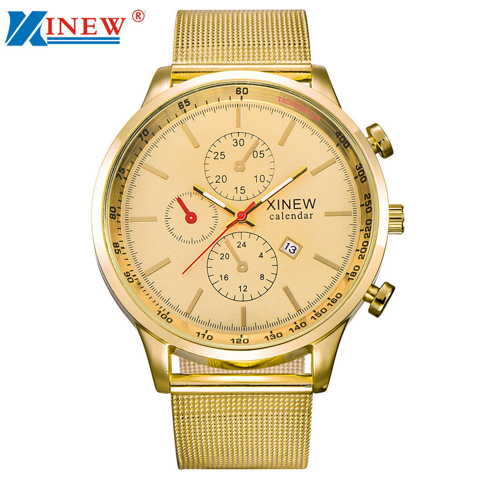 Luxury Mens Quartz Wrist Watch Date Gunmetal Stainless Steel Sport Army