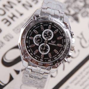 Luxury Stainless Steel Strap Quartz Man Waterproofsiness Watch
