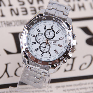 Luxury Stainless Steel Strap Quartz Man Waterproofsiness Watch