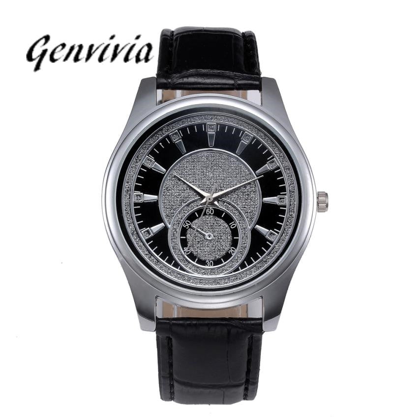 New Mens Watches Top Brand Luxury Watches Leather Stainless Steel Dial Business Quartz Wrist Watch Wristwatches Relojes