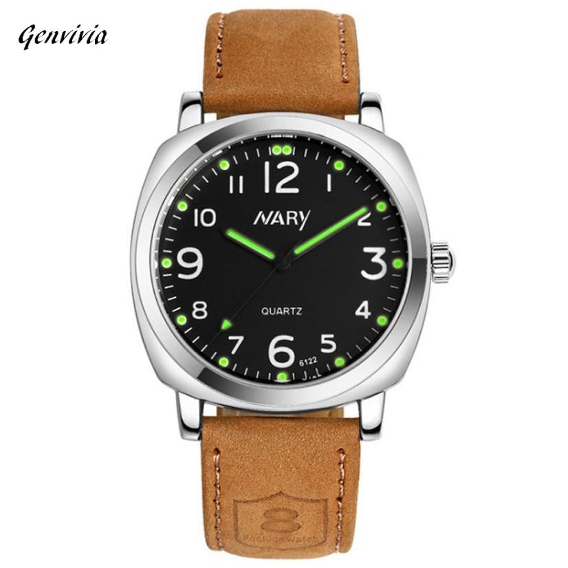 2017 New Arrival 2017 Mens Watches Top Brand Luxury Men's Noctilucent Waterproof Leather Strap Sport Quartz Army Watch