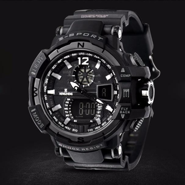 Men's Rubber Band LED Digital Sports Waterproof Diving Quartz Wrist Watch