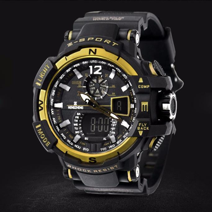 Men's Rubber Band LED Digital Sports Waterproof Diving Quartz Wrist Watch
