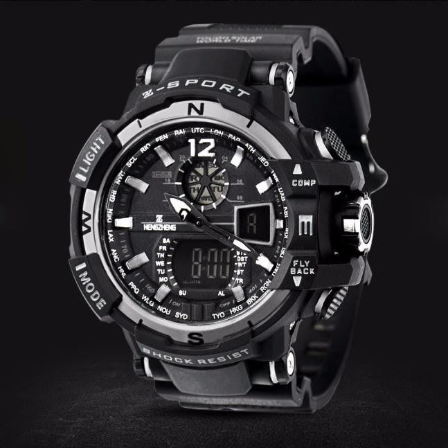 Men's Rubber Band LED Digital Sports Waterproof Diving Quartz Wrist Watch