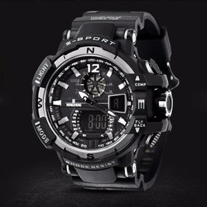 Men's Rubber Band LED Digital Sports Waterproof Diving Quartz Wrist Watch