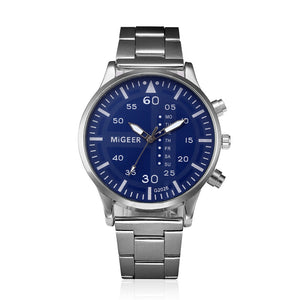 Fashion Man Crystal Stainless Steel Analog Quartz Wrist Watch