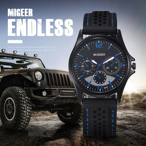 Men Fashion Silicone strap Sport Cool Quartz Hours Wrist Analog Watch
